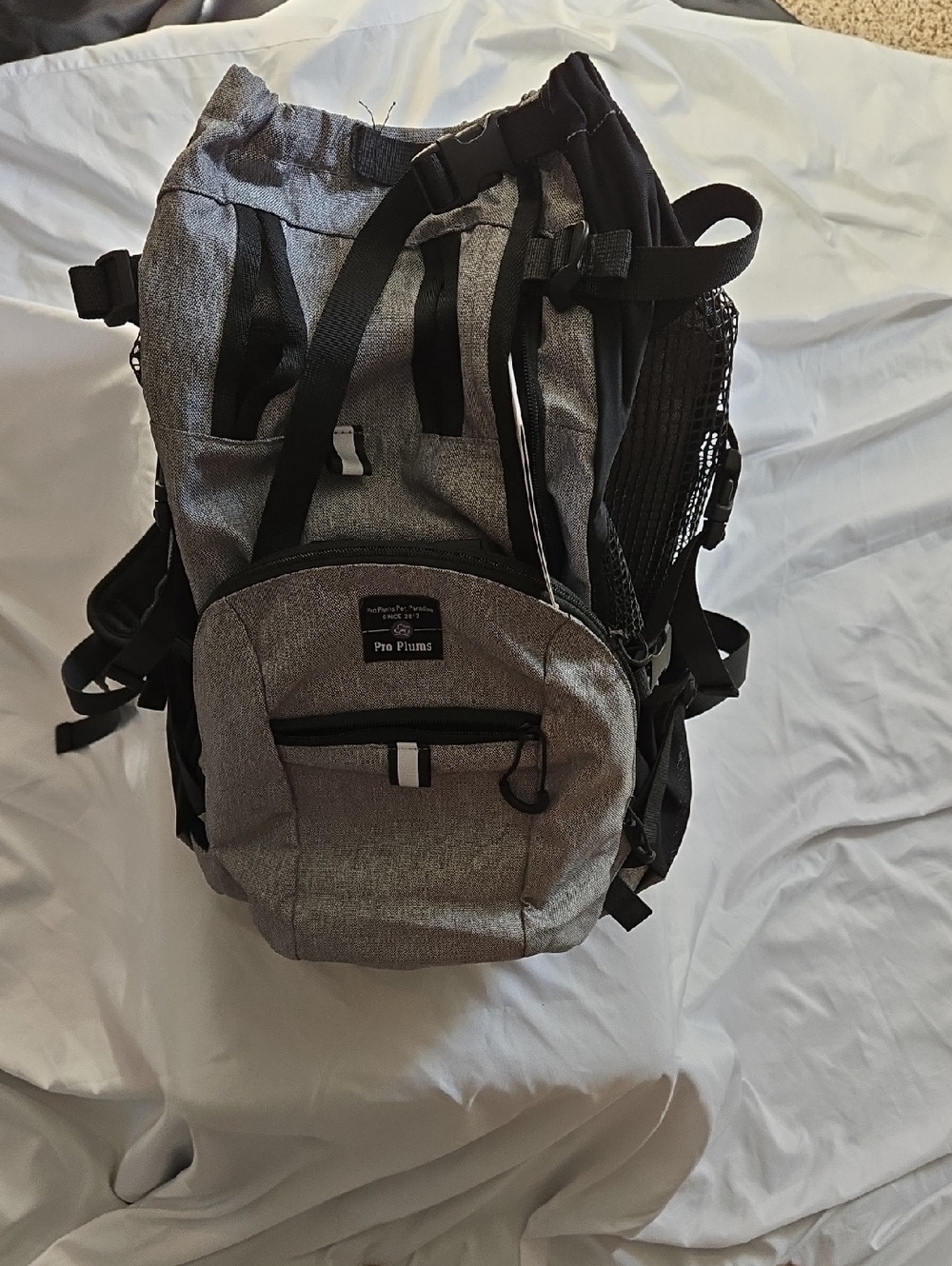 Pro Plums Pet Carrier With Detachable Storage Pouch, Built In Safety Buckle